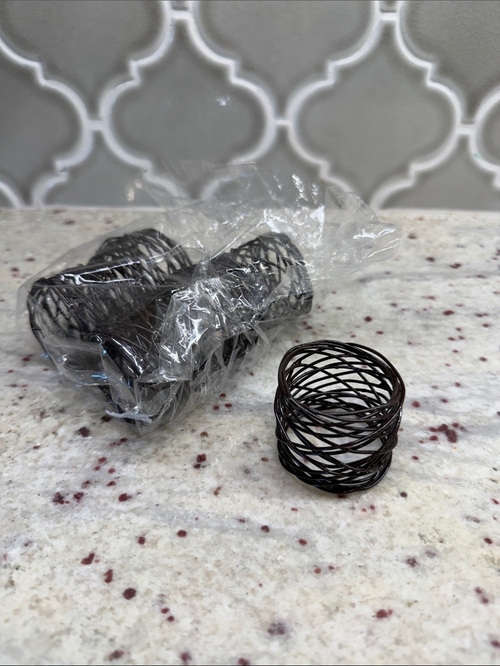Set of Brown Coil linen Napkin Rings (Pack of 6)